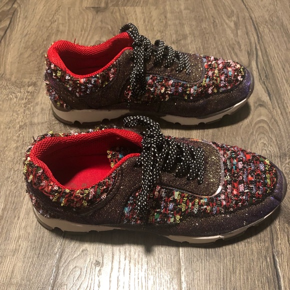 Rouge Helium Colorful Textured Sneakers 7.5 - Picture 2 of 8